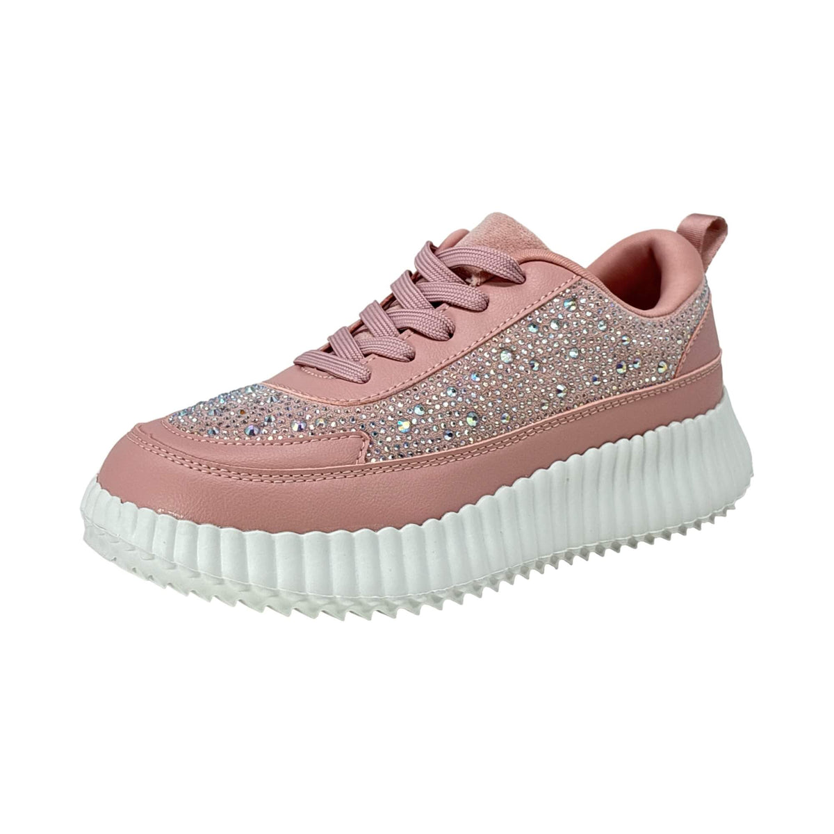 Women&#39;s Rhinestone Fashion Athletic Lace up Light Weight Sneakers