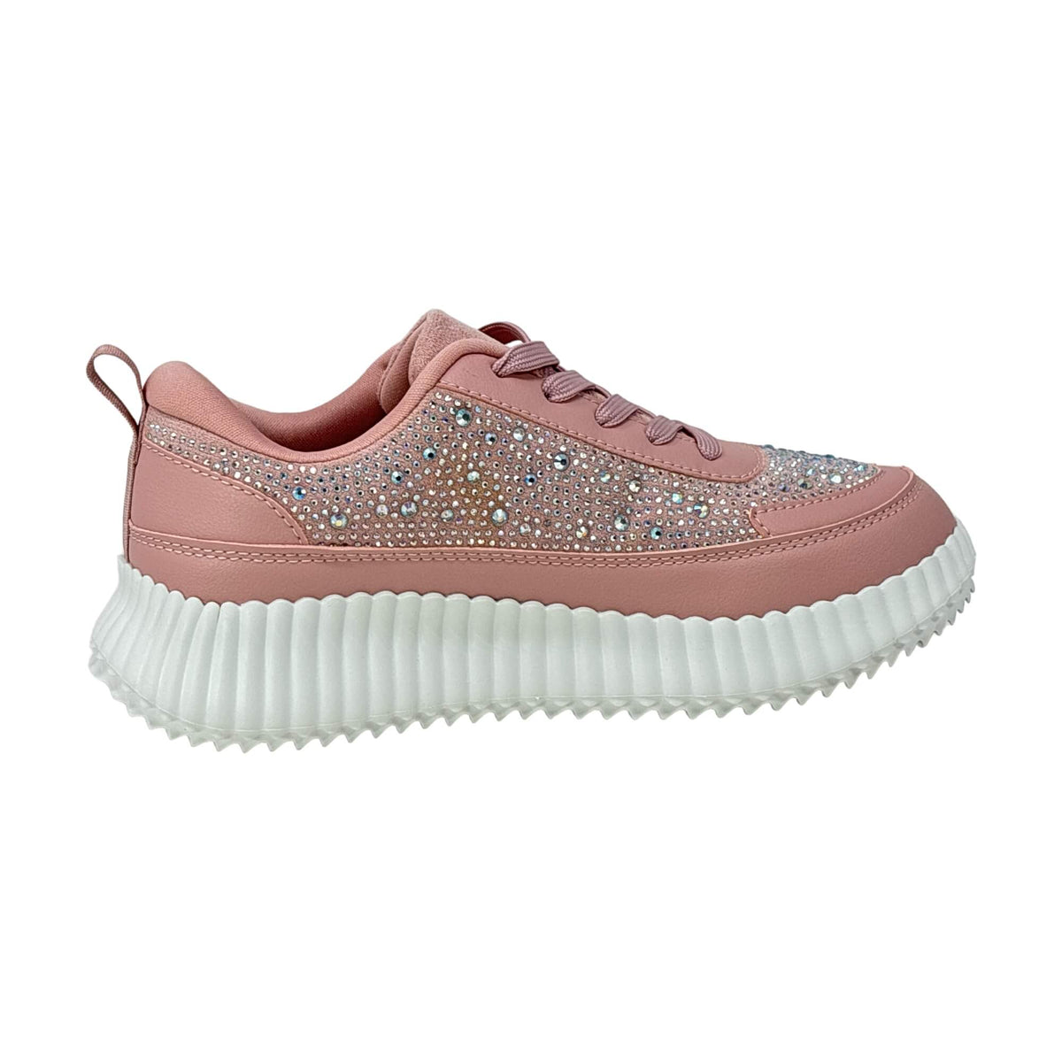 Women&#39;s Rhinestone Fashion Athletic Lace up Light Weight Sneakers