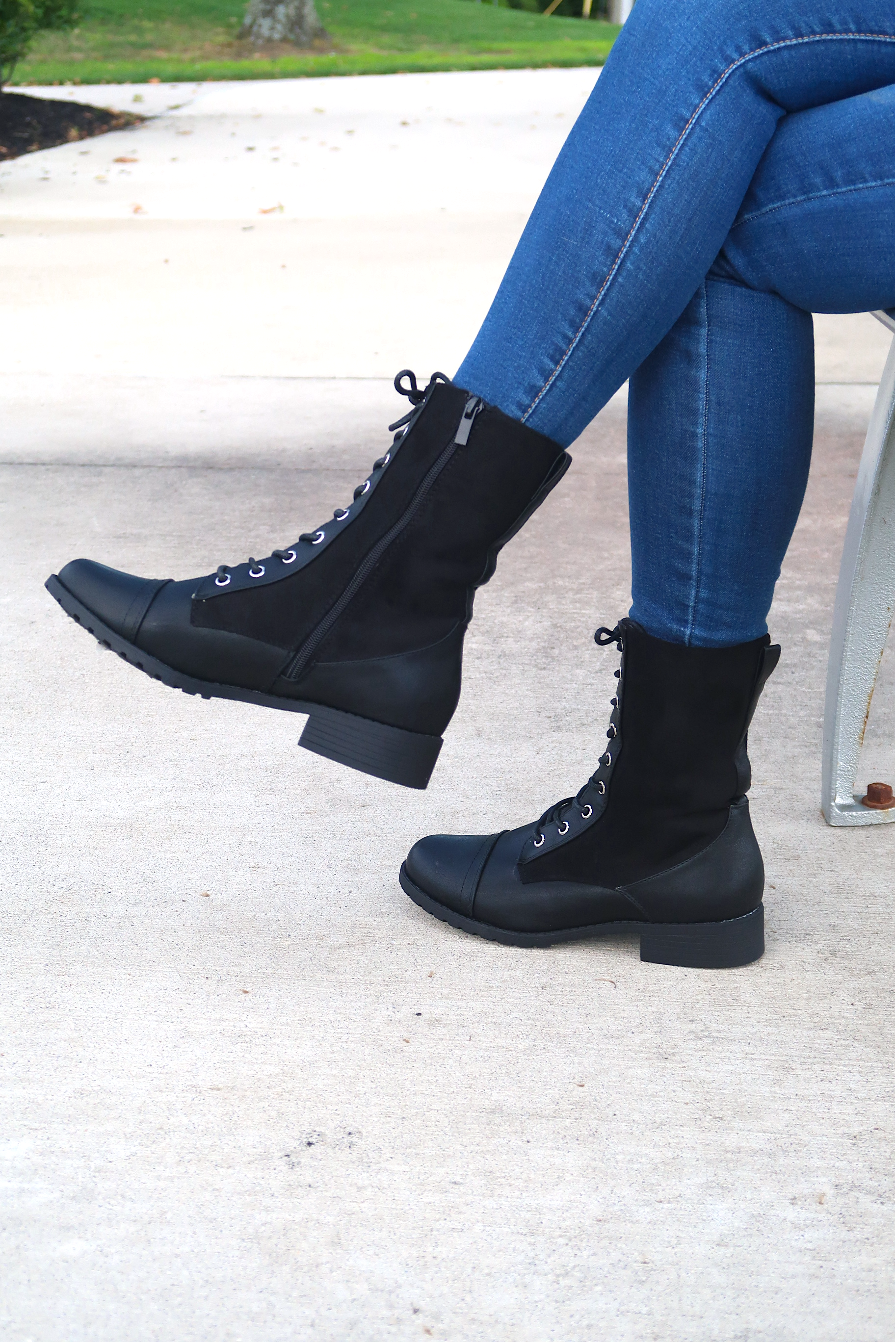 Cheap Fashion Rivets Black Heeled Boots for Women Autumn Lace Up and Zipper  Women's Chunky Combat Boots Platform Heels 90s Goth | Joom