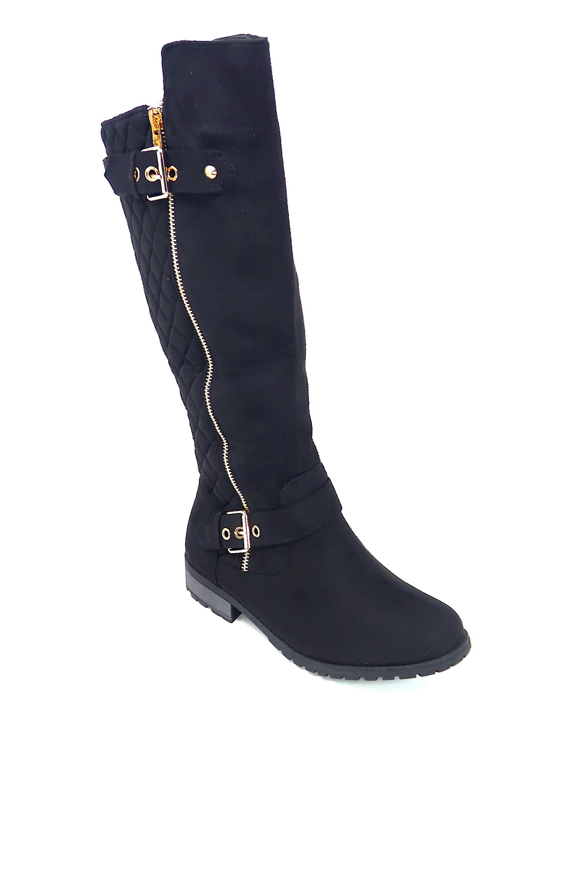 Women&#39;s Knee High Quilted Style Riding Boots