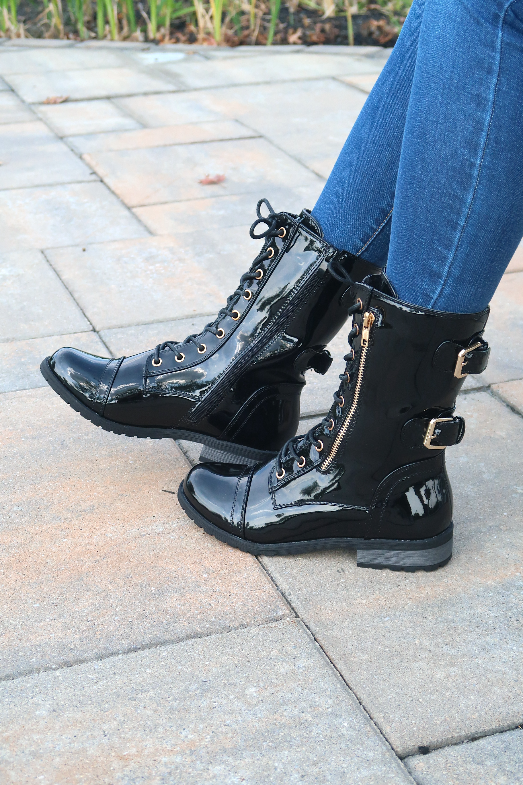 Buckle combat boots online
