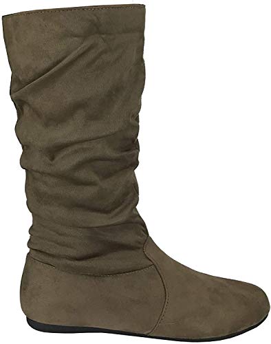 Ladies flat slouch on sale boots